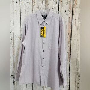 Men's Large Azur Workwear 100% Cotton Lavendar Plaid Button Up Shirt Top New nwt